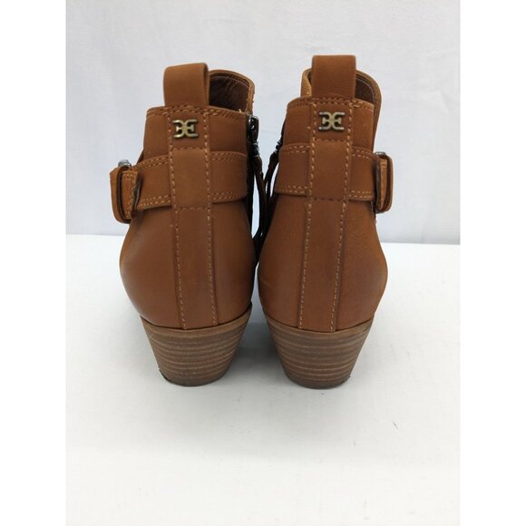 Sam Edelman Western Leather Ankle Booties Women Size 8 Boho Buckle Block Heel - Picture 11 of 13